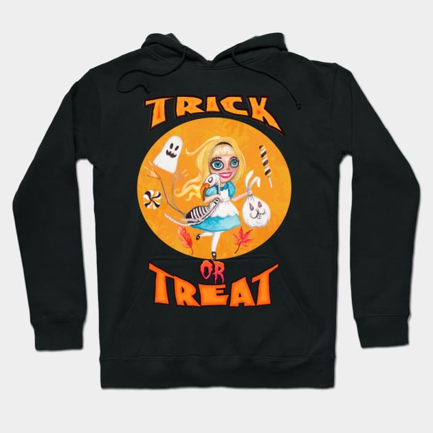 TRICK OR TREAT SPOOKY HALLOWEEN SCARY ALICE Hoodie by Kribis